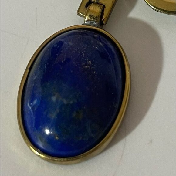 Elegant Hecho A Mano Gold Necklace with beautiful dark Blue Lapis Pendant - Picture 13 of 13